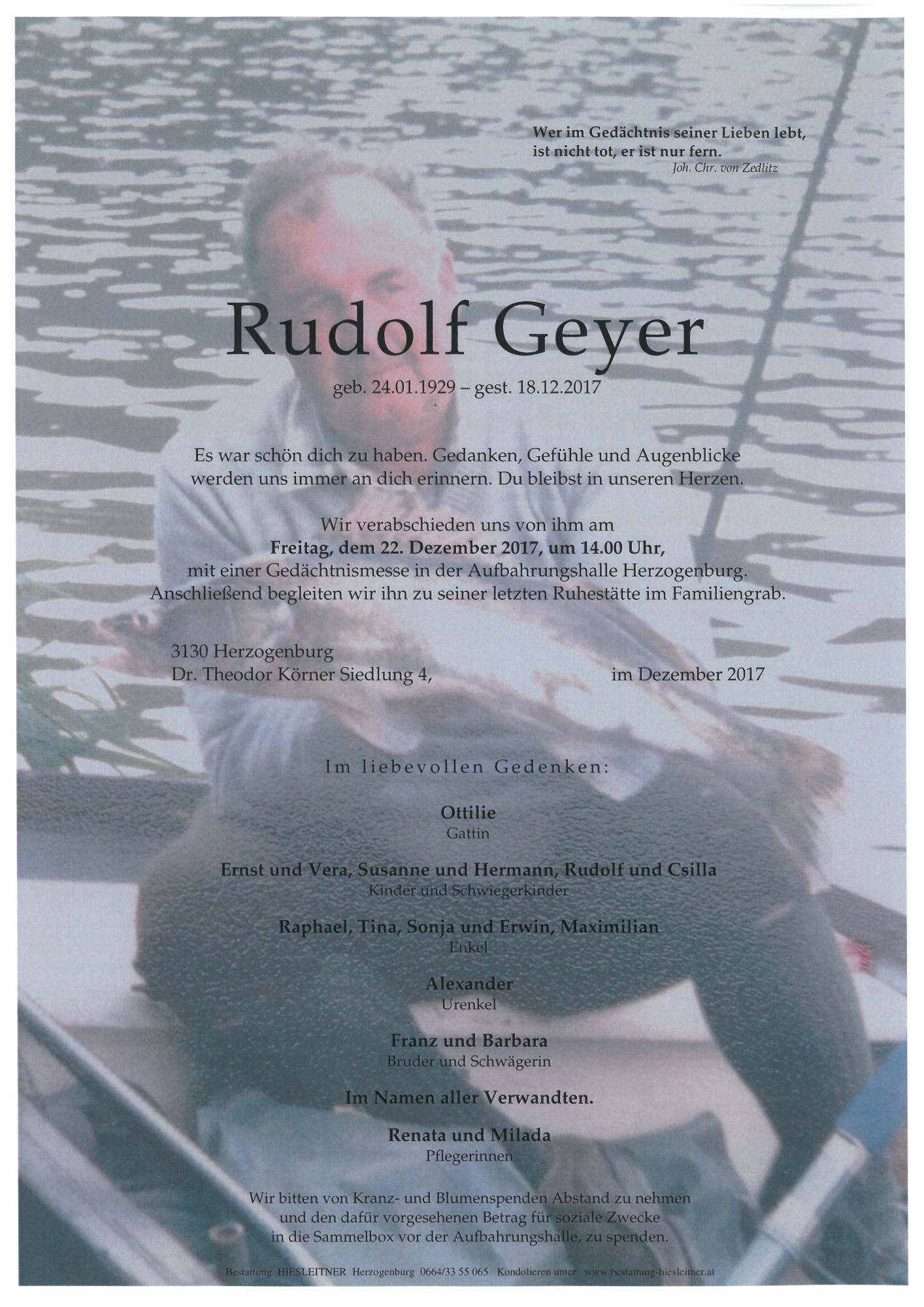 Traueranzeige von Rudolf Geyer