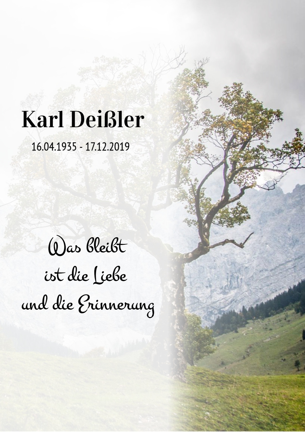 Traueranzeige von Karl Deißler