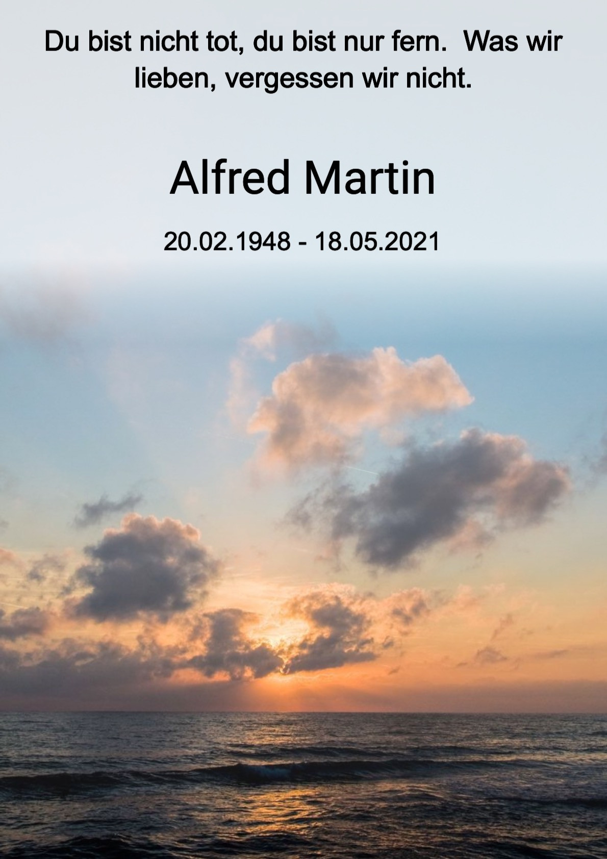 Traueranzeige von Alfred Martin