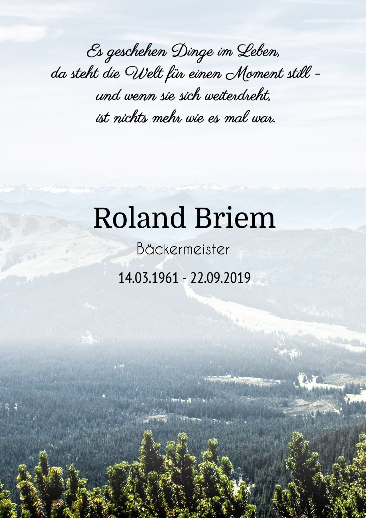 Traueranzeige von Roland Briem