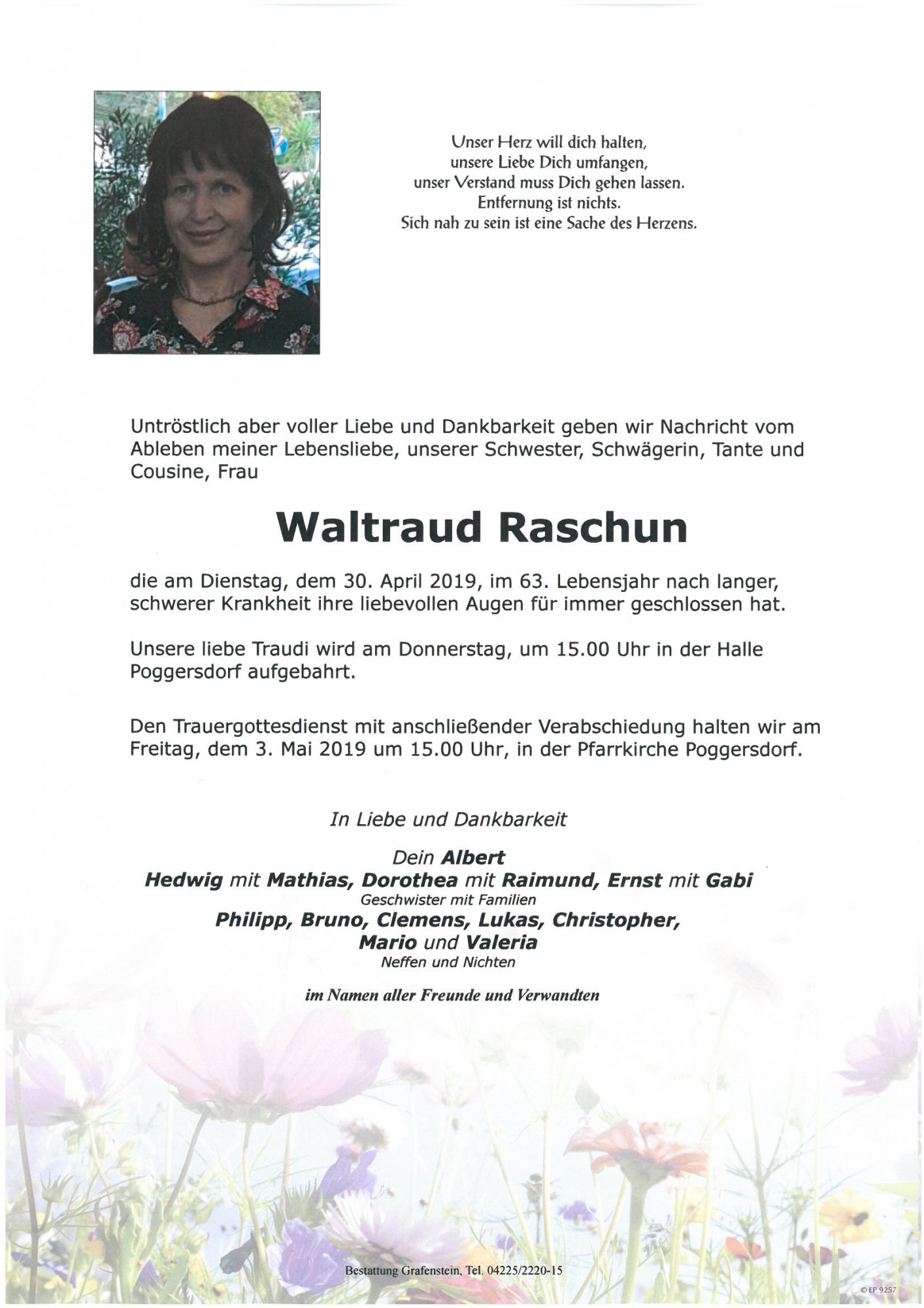 Traueranzeige von Waltraud Raschun