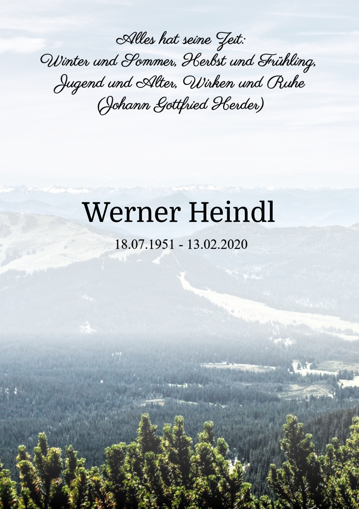 Traueranzeige von Werner Heindl