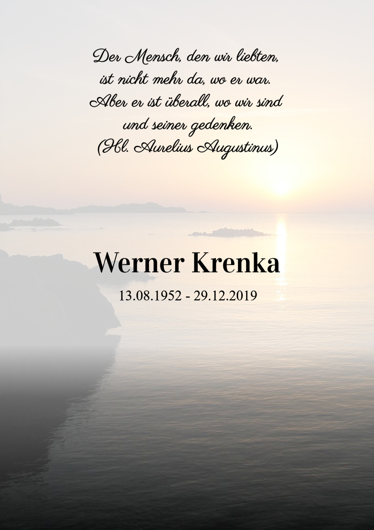 Traueranzeige von Werner Krenka