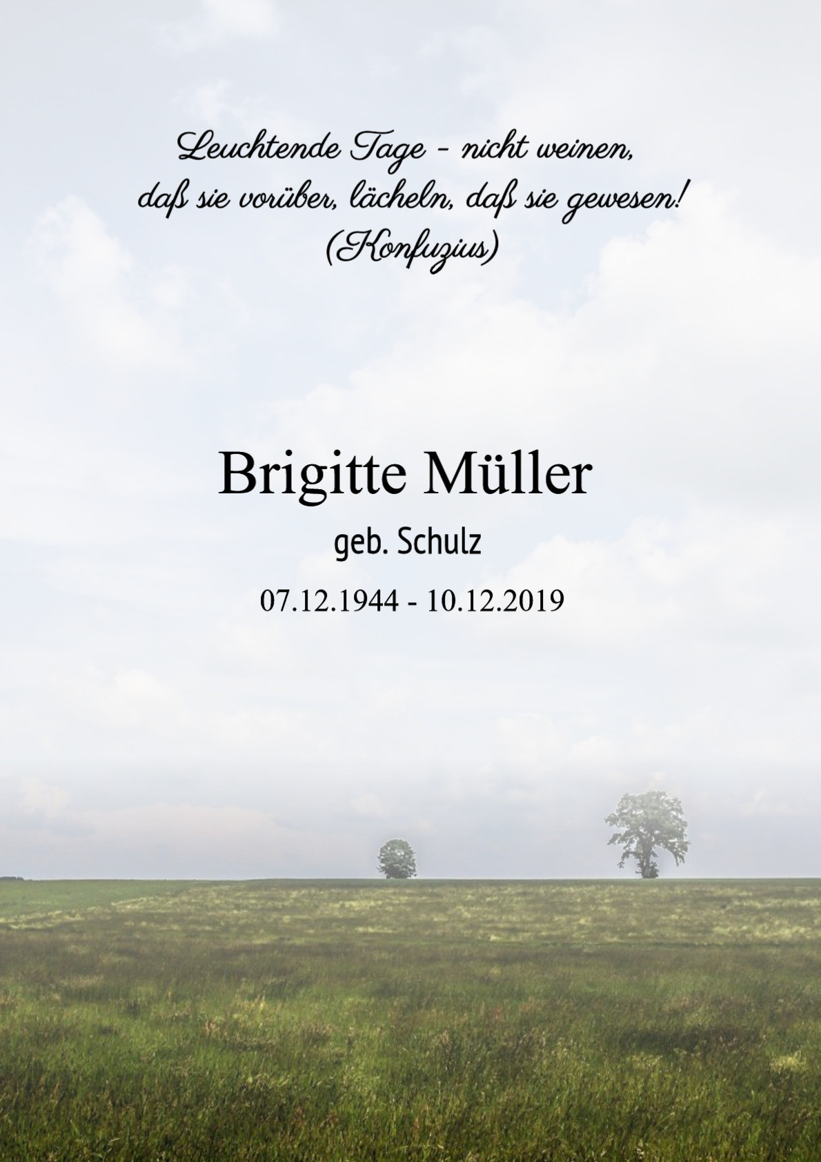 Traueranzeige von Brigitte Müller