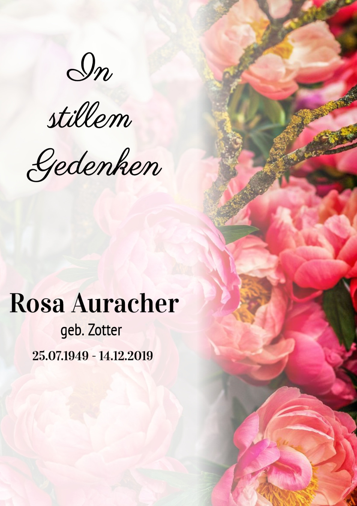 Traueranzeige von Rosa Auracher
