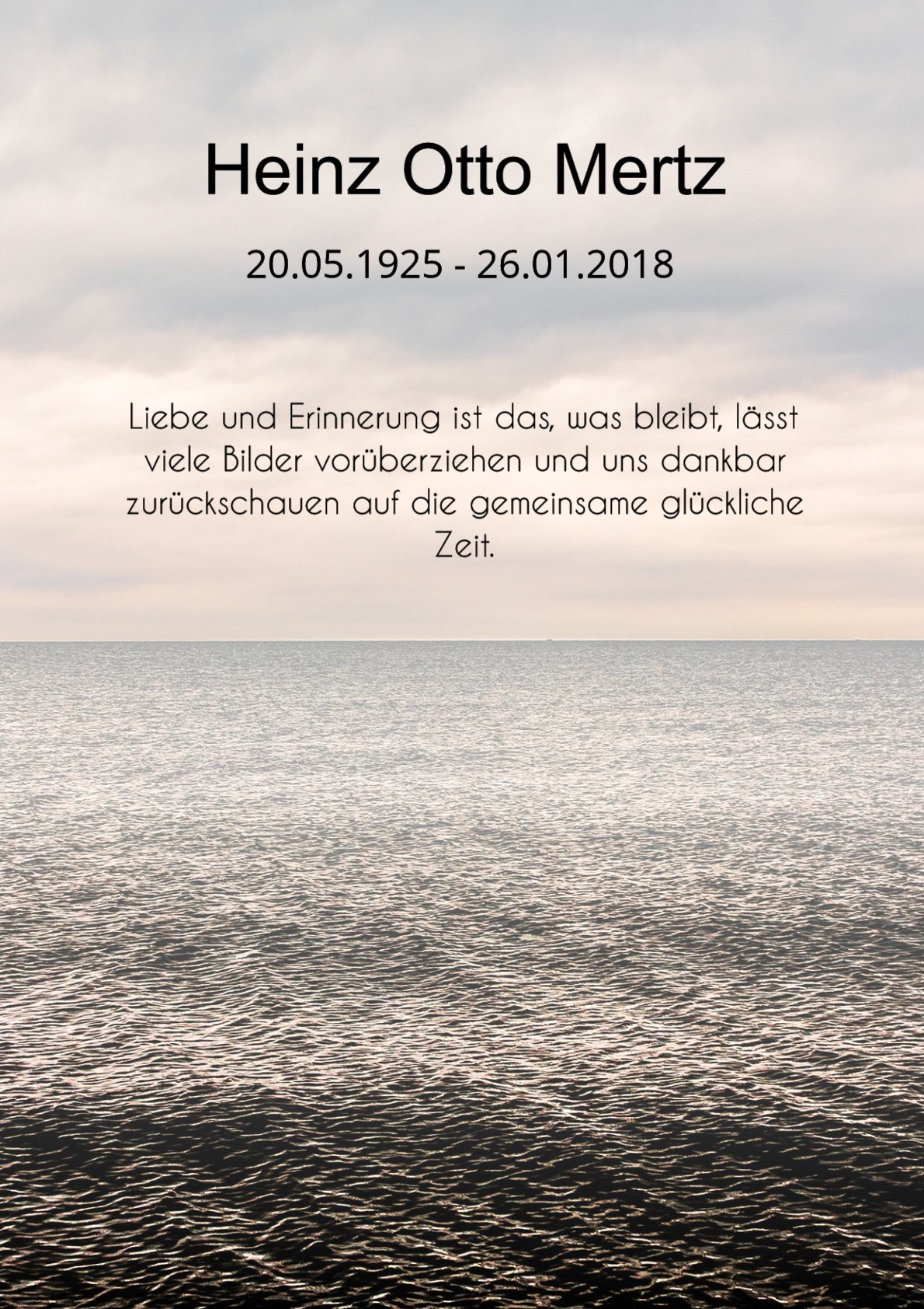 Traueranzeige von Heinz Otto Mertz