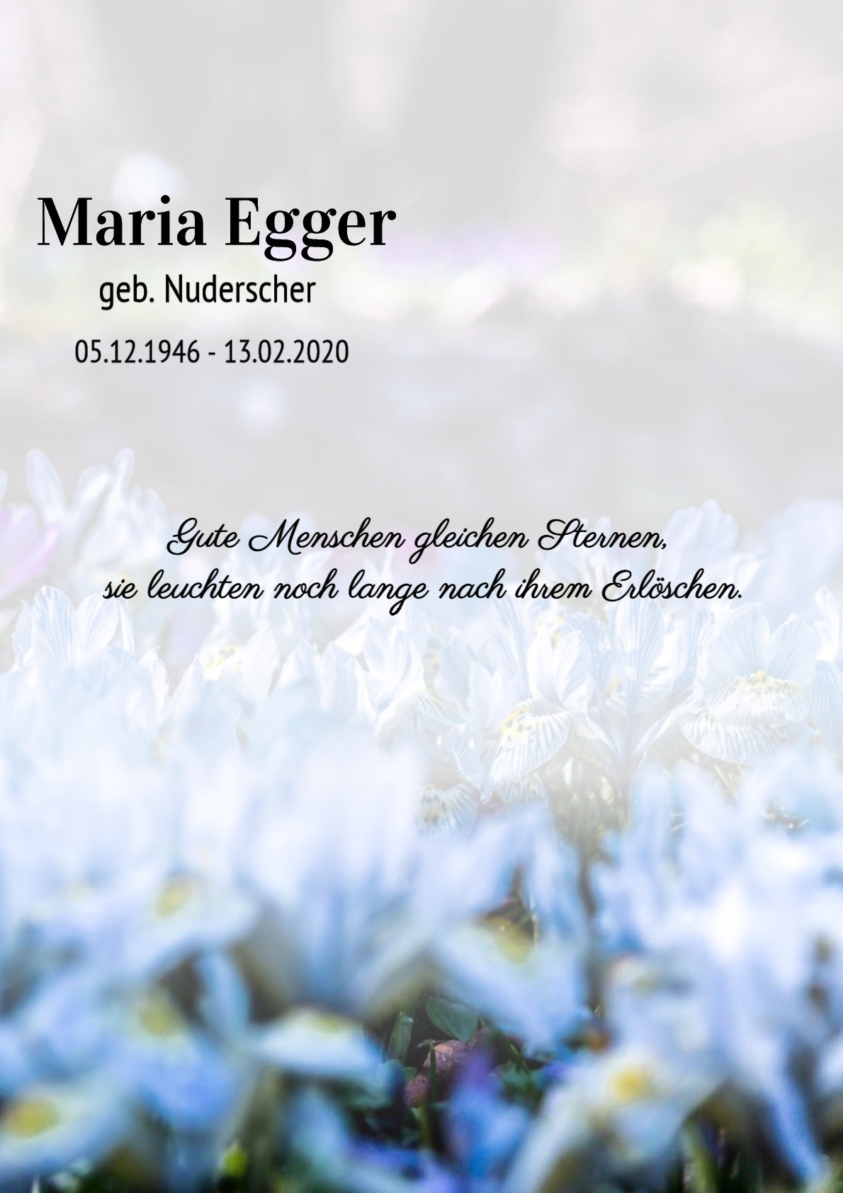 Traueranzeige von Maria Egger