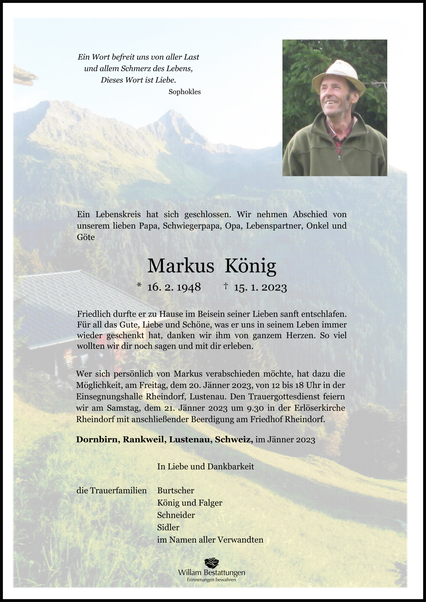 Traueranzeige von Markus König