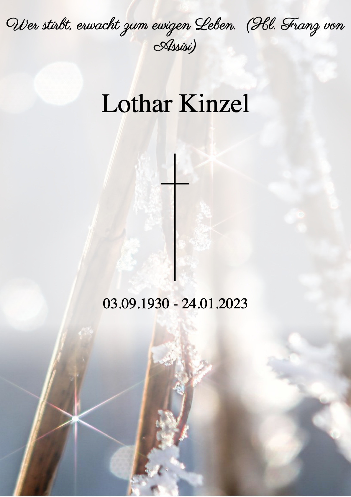 Traueranzeige von Lothar Kinzel