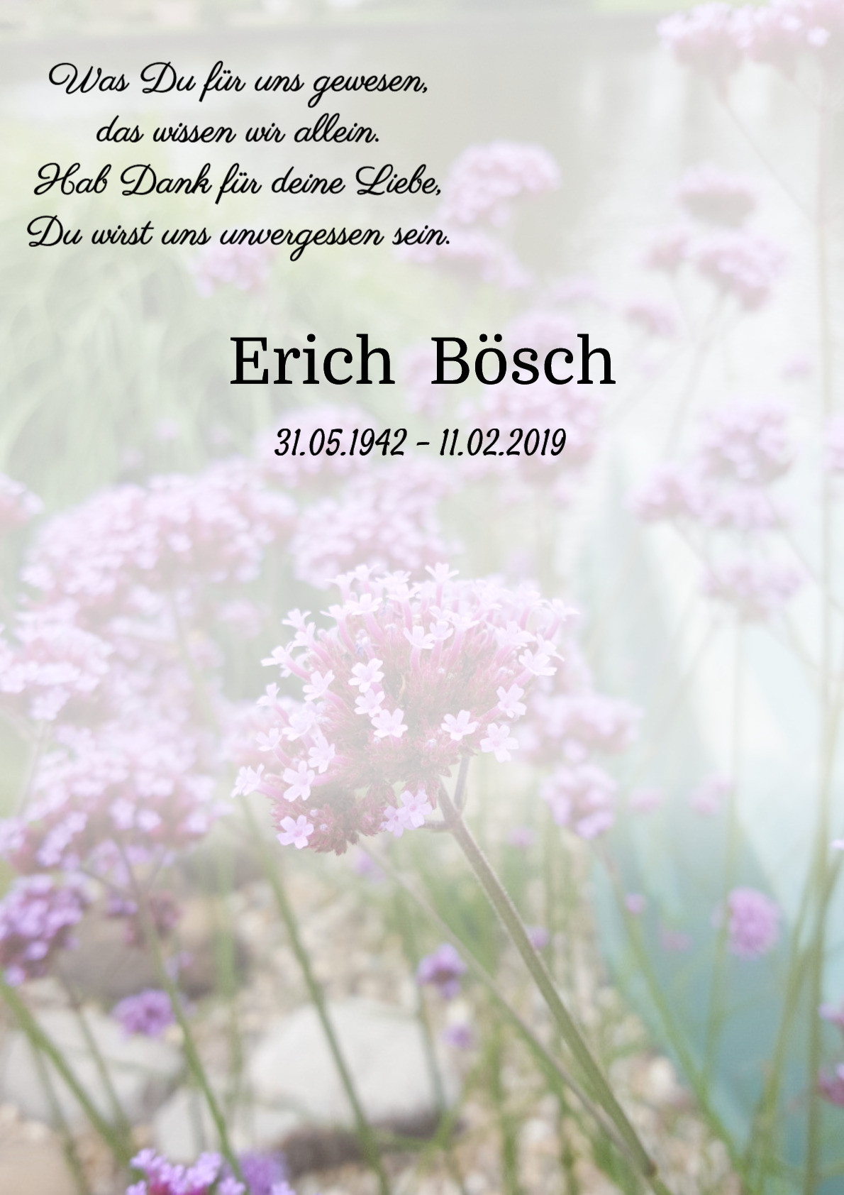 Traueranzeige von Erich Bösch