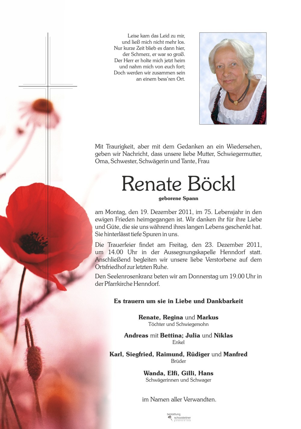 Traueranzeige von Renate Böckl