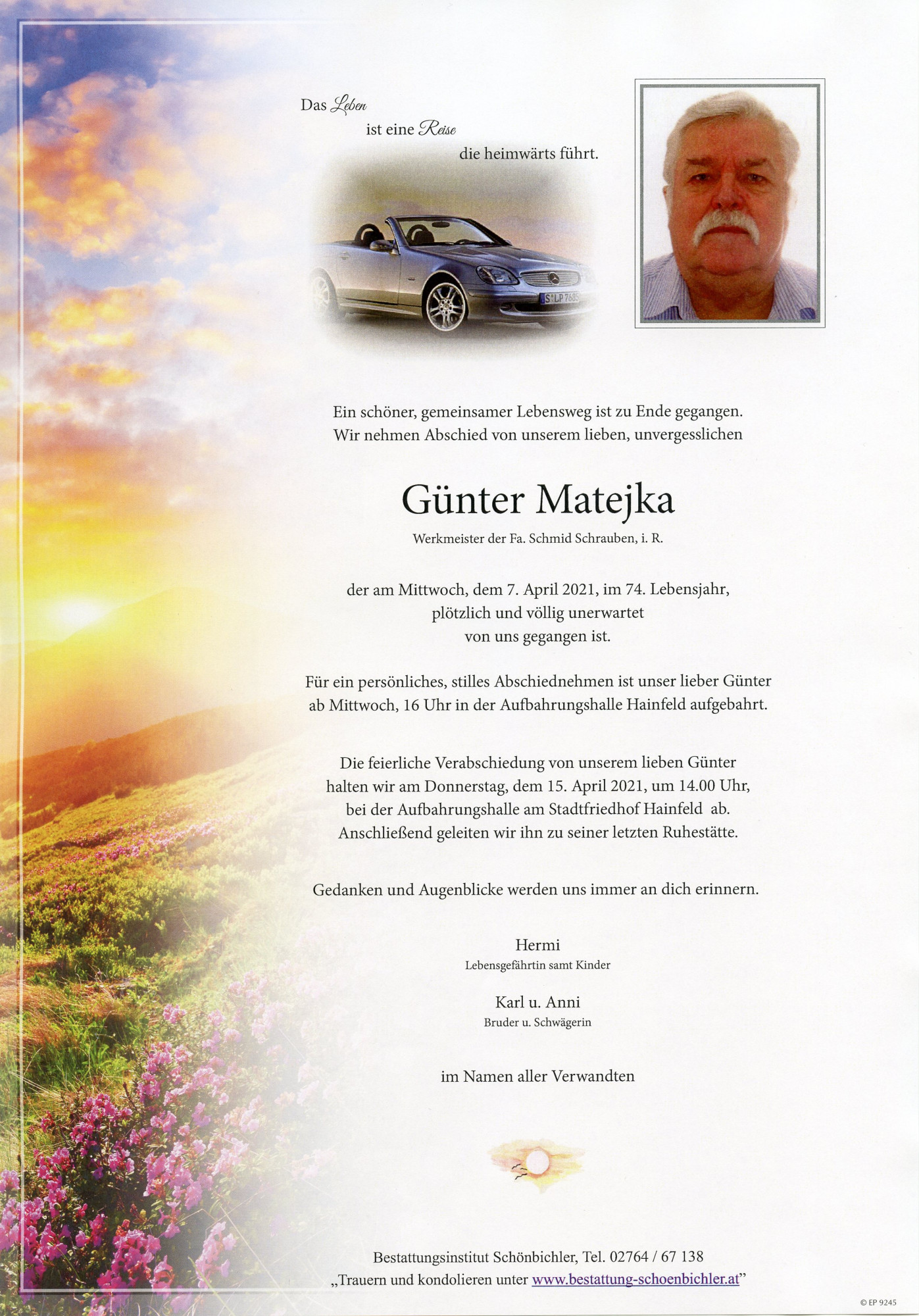 Traueranzeige von Günter Matejka