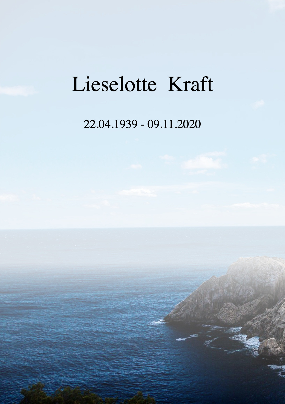 Traueranzeige von Lieselotte Kraft