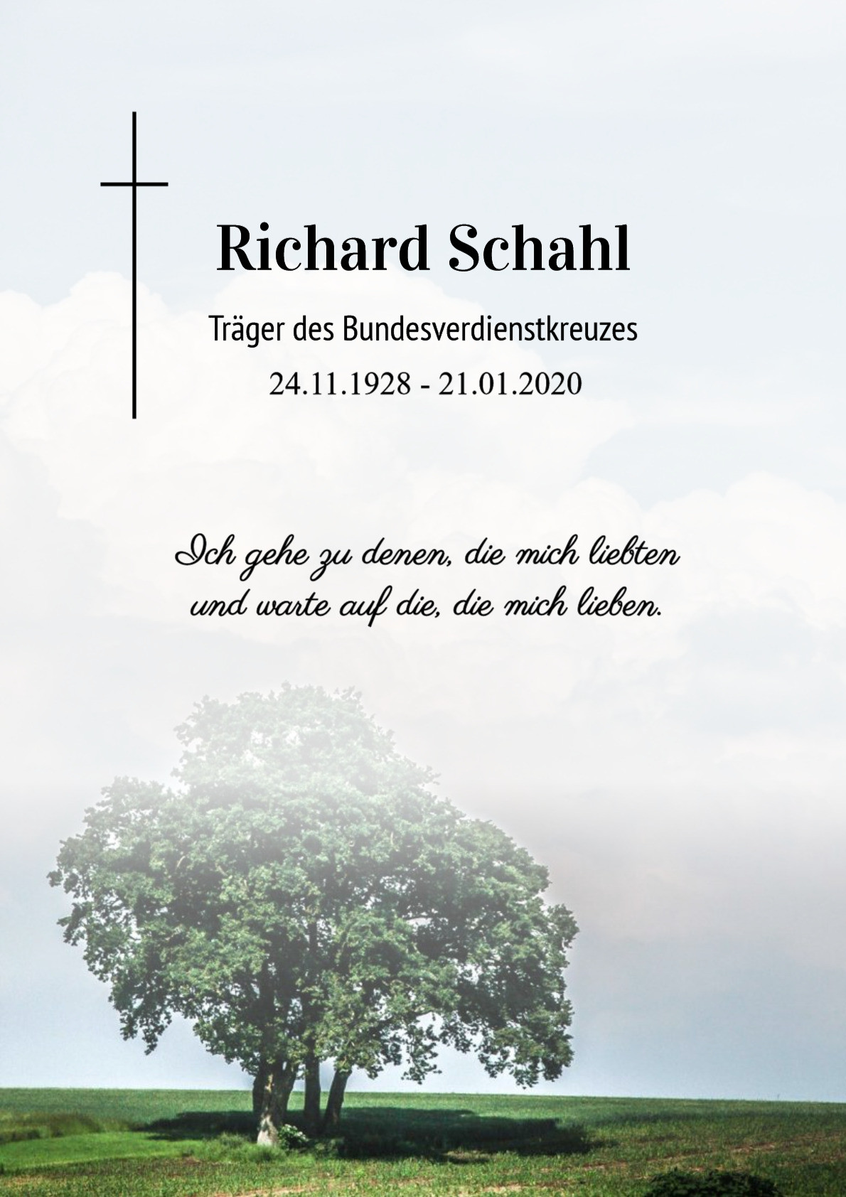 Traueranzeige von Richard Schahl
