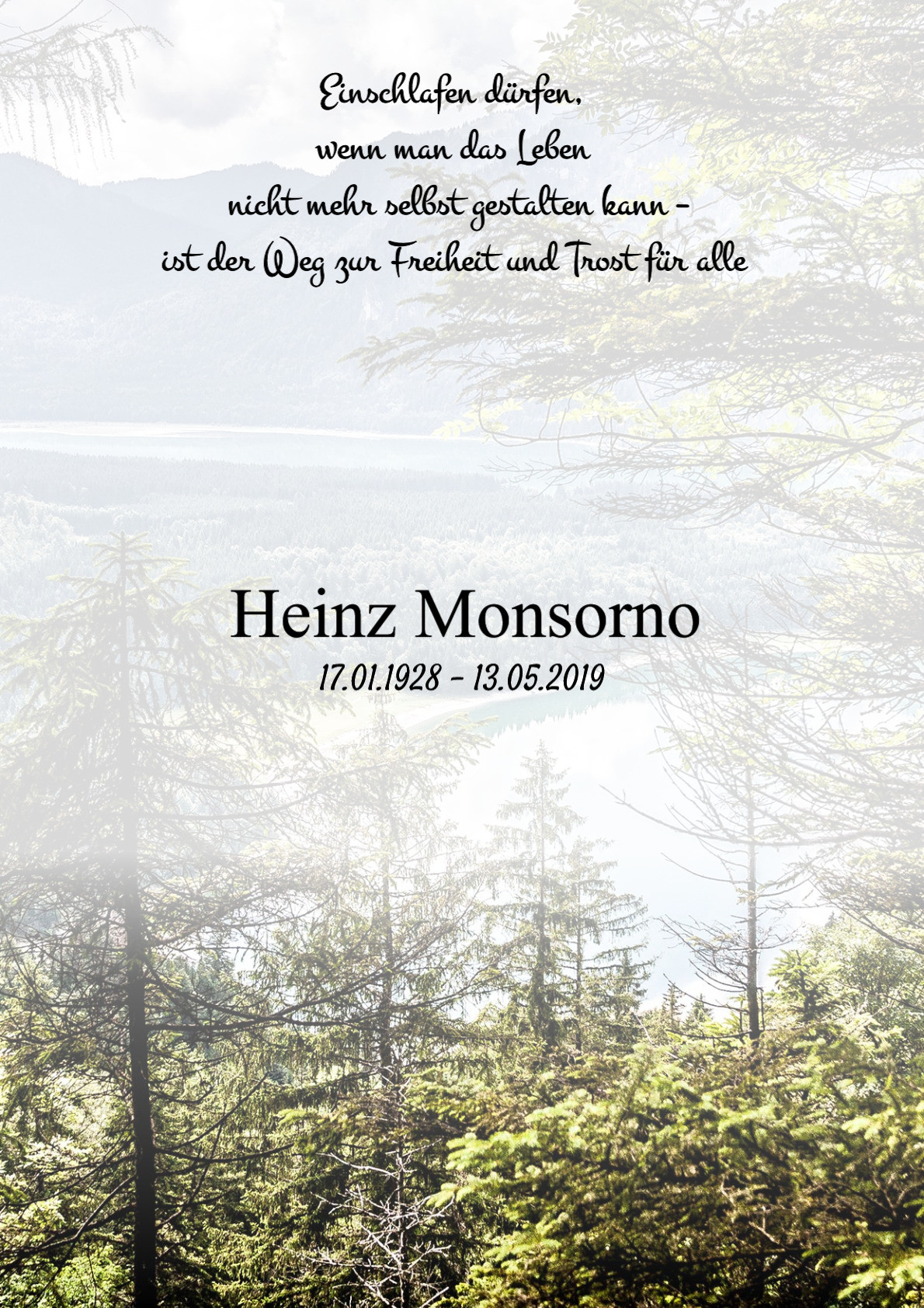 Traueranzeige von Heinz Monsorno