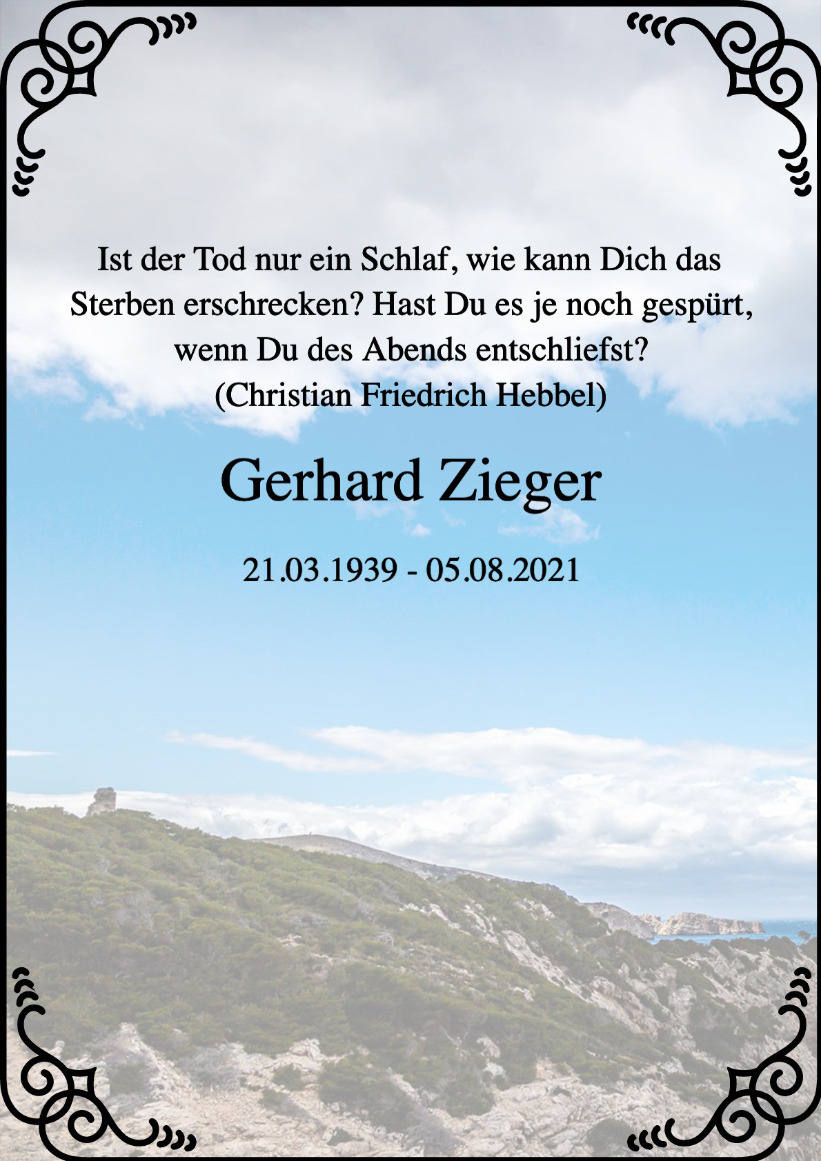 Traueranzeige von Gerhard Zieger