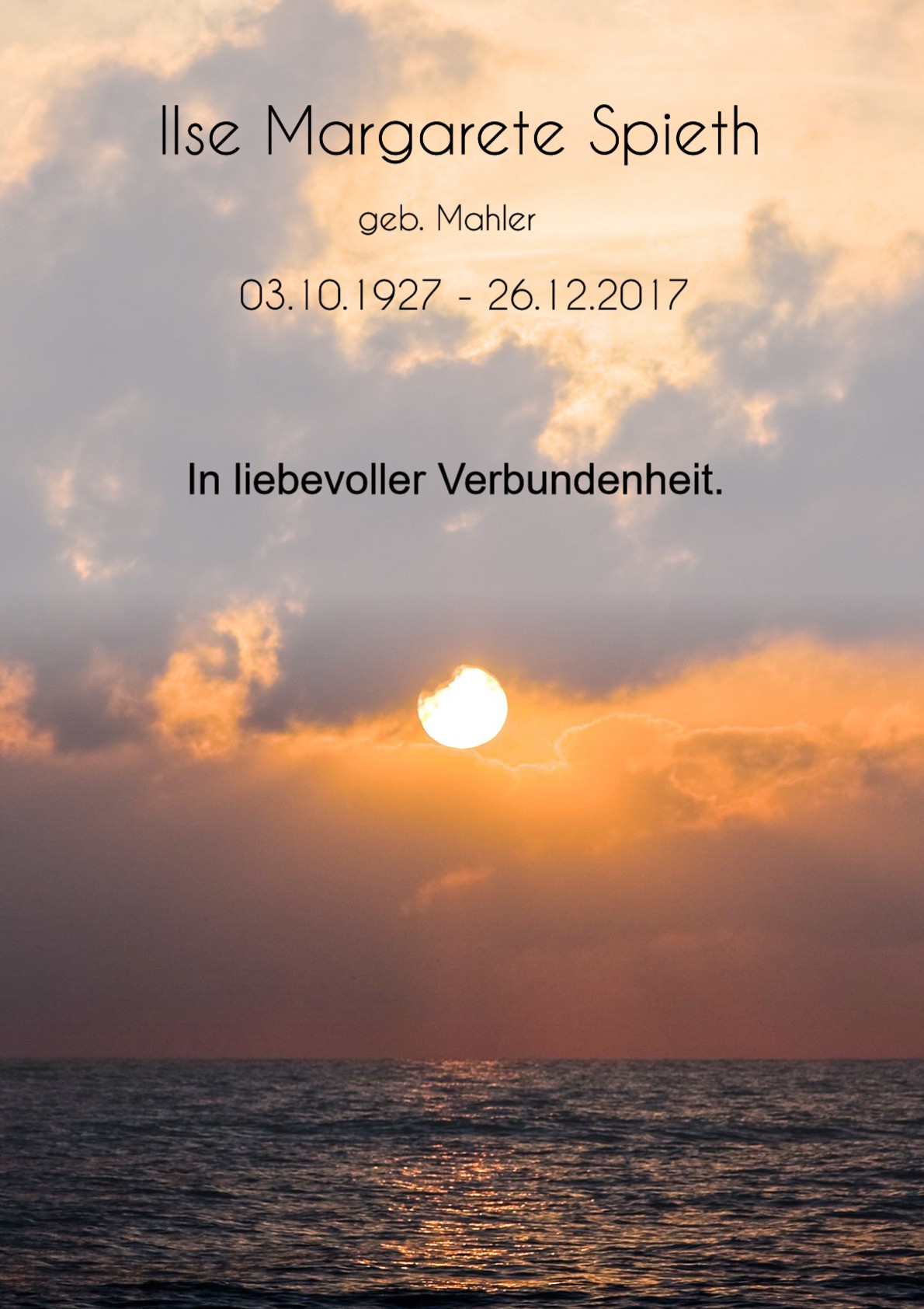 Traueranzeige von Ilse Margarete Spieth