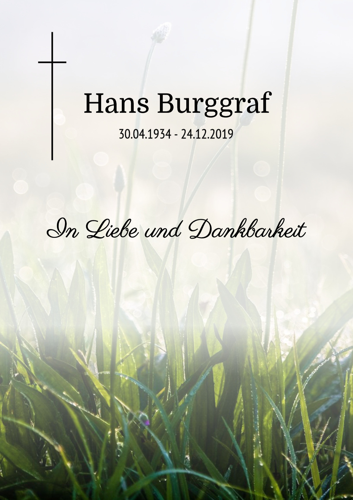 Traueranzeige von Hans Burggraf