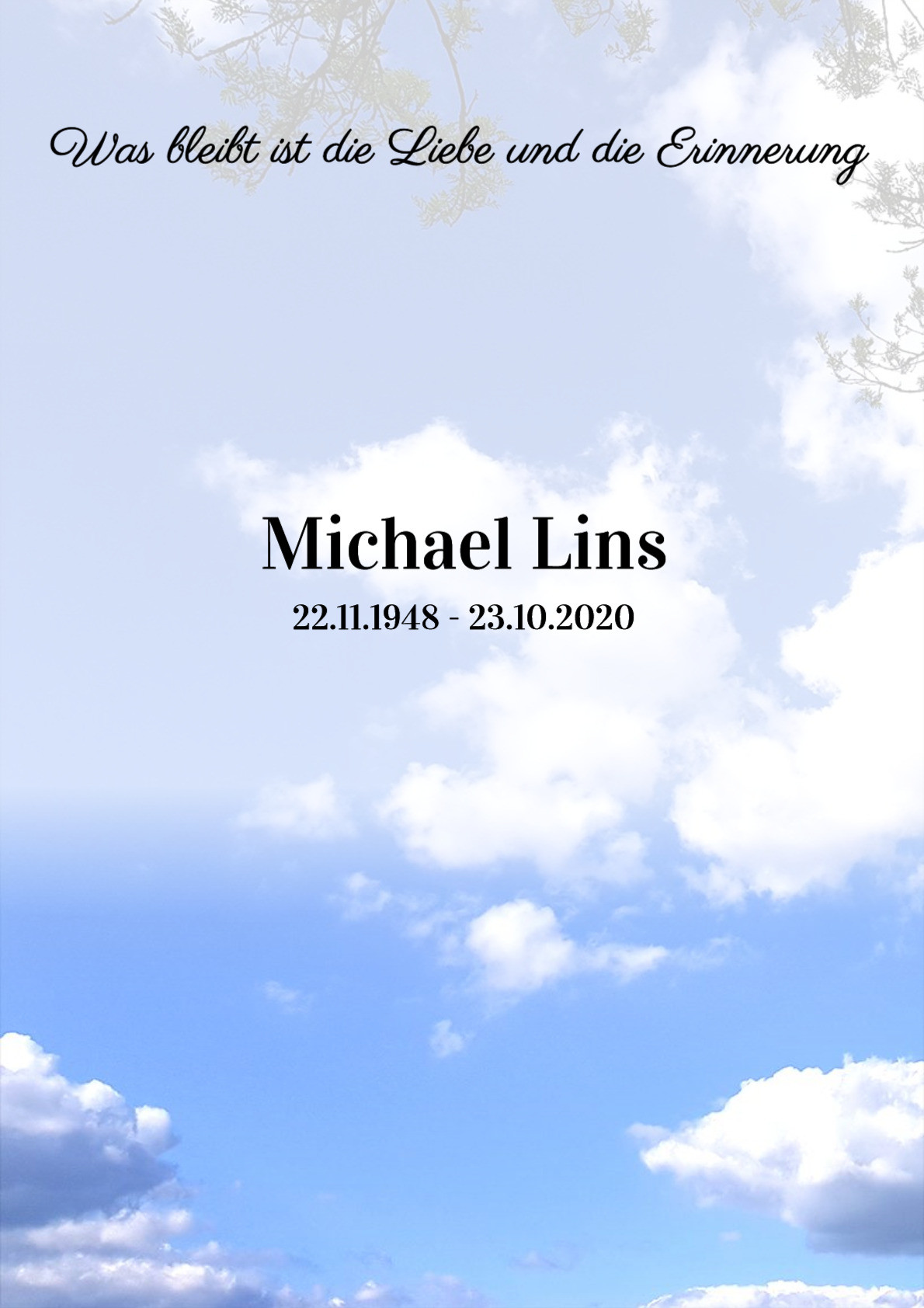 Traueranzeige von Michael Lins