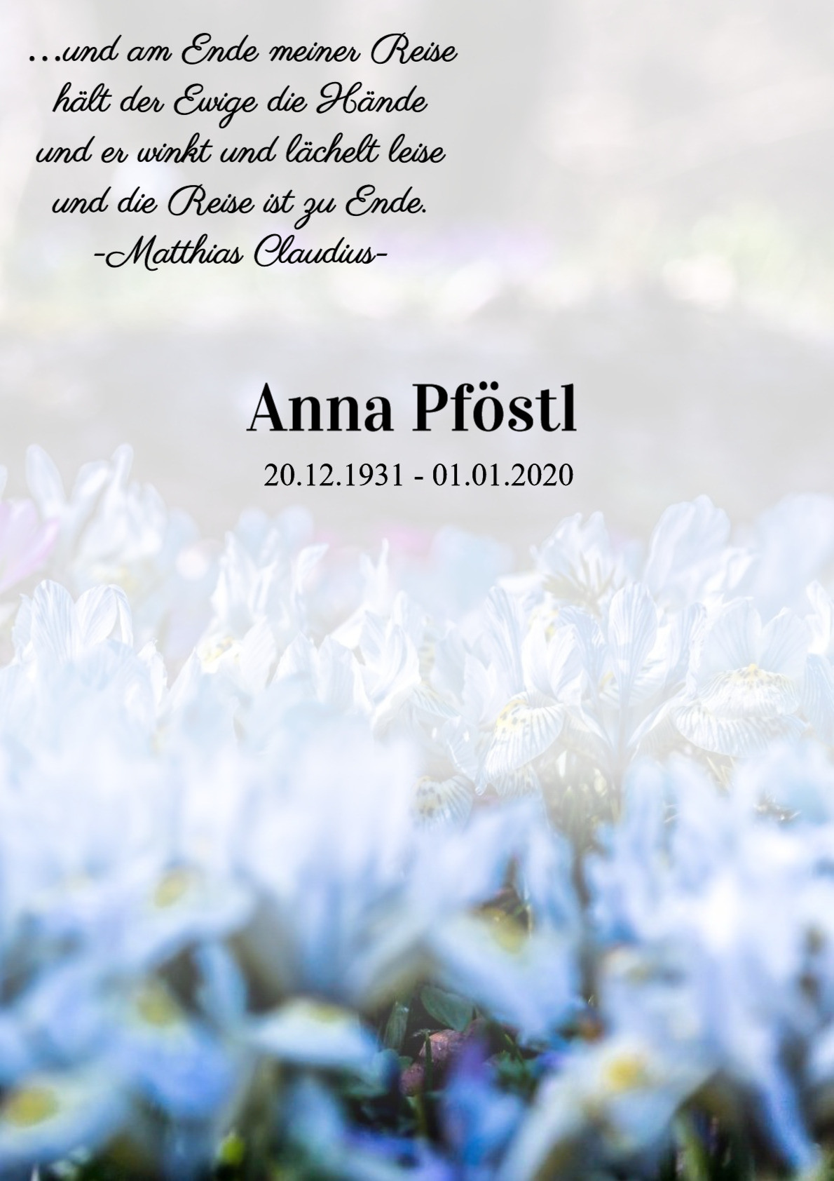 Traueranzeige von Anna Pföstl
