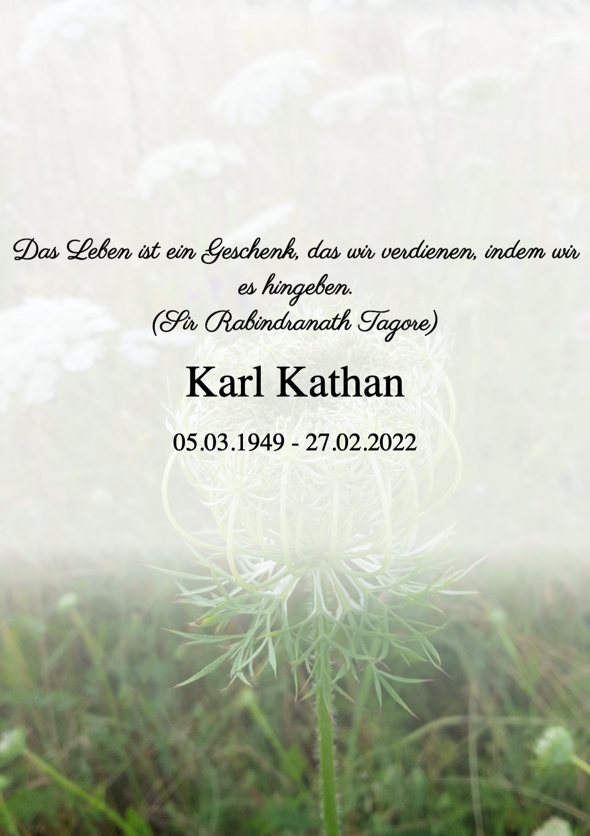 Traueranzeige von Karl Kathan
