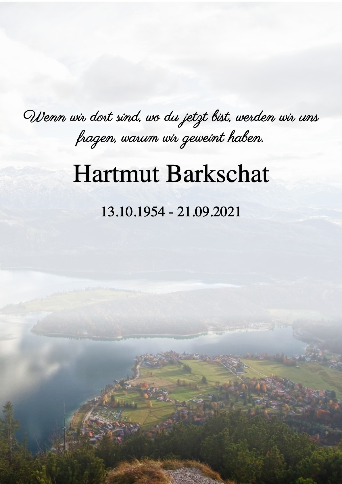 Traueranzeige von Hartmut Barkschat