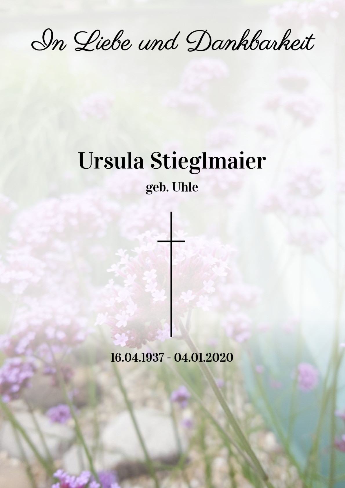 Traueranzeige von Ursula Stieglmaier
