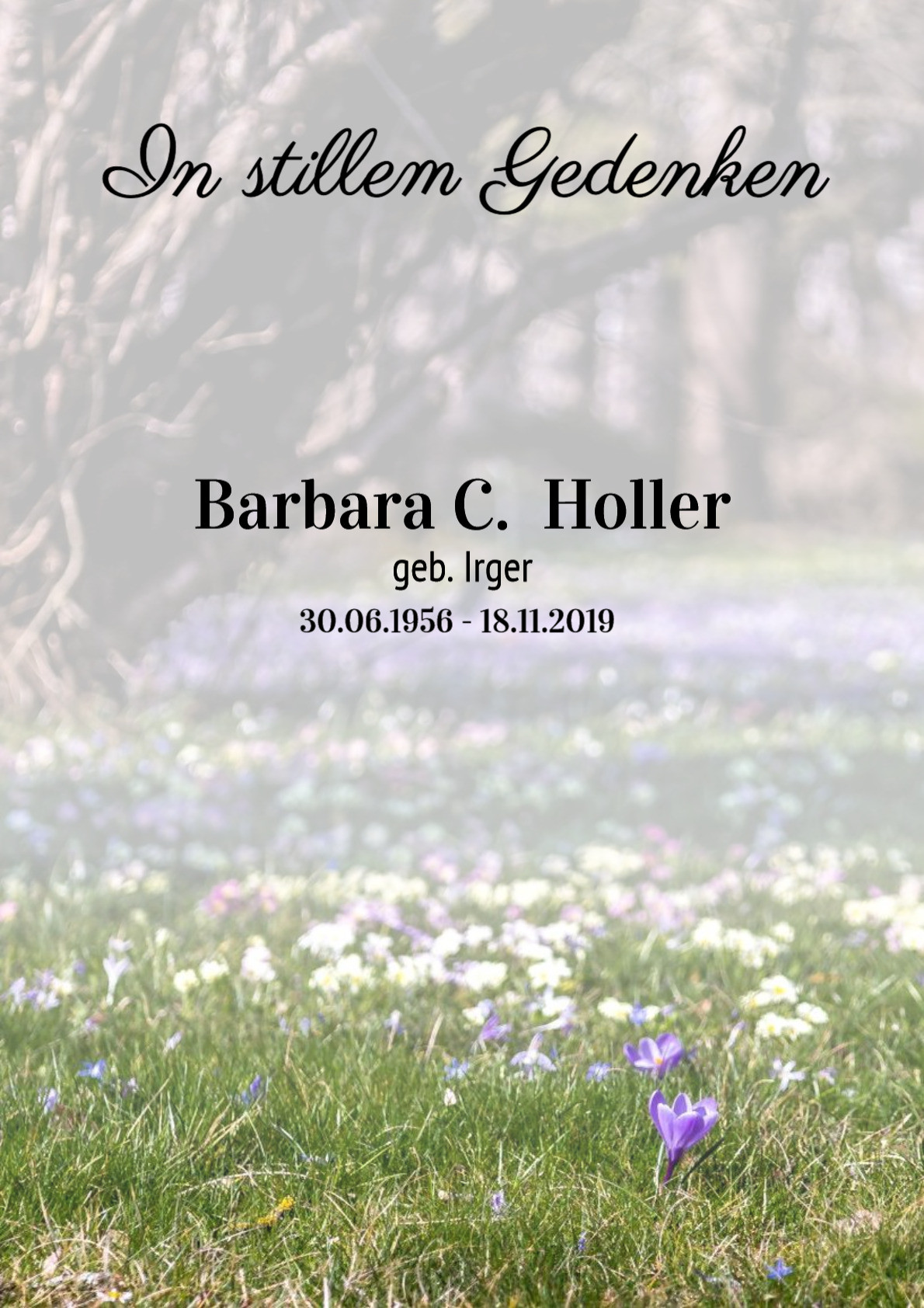 Traueranzeige von Barbara C. Holler