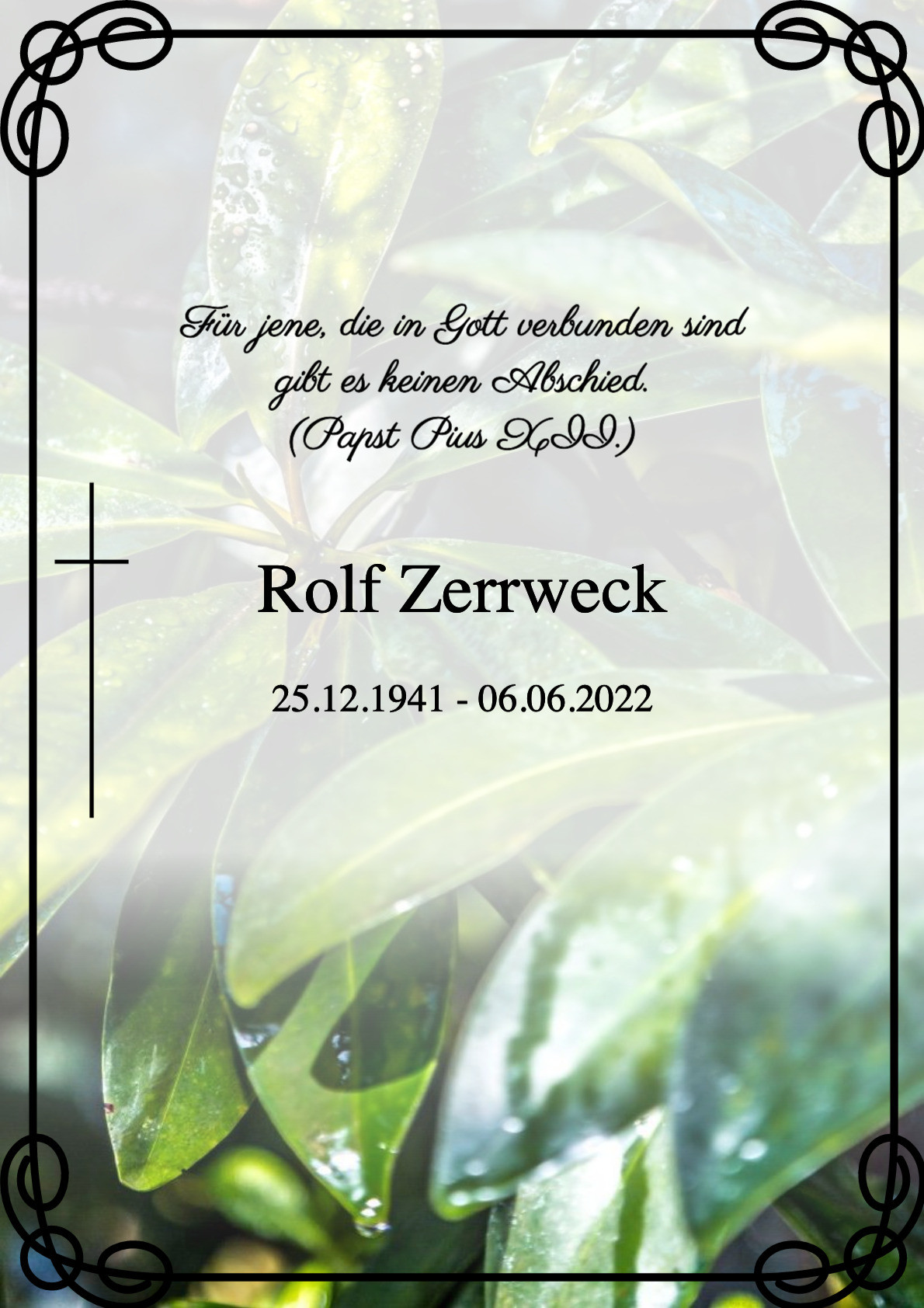 Traueranzeige von Rolf Zerrweck