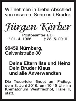 Traueranzeige von Jürgen Körber