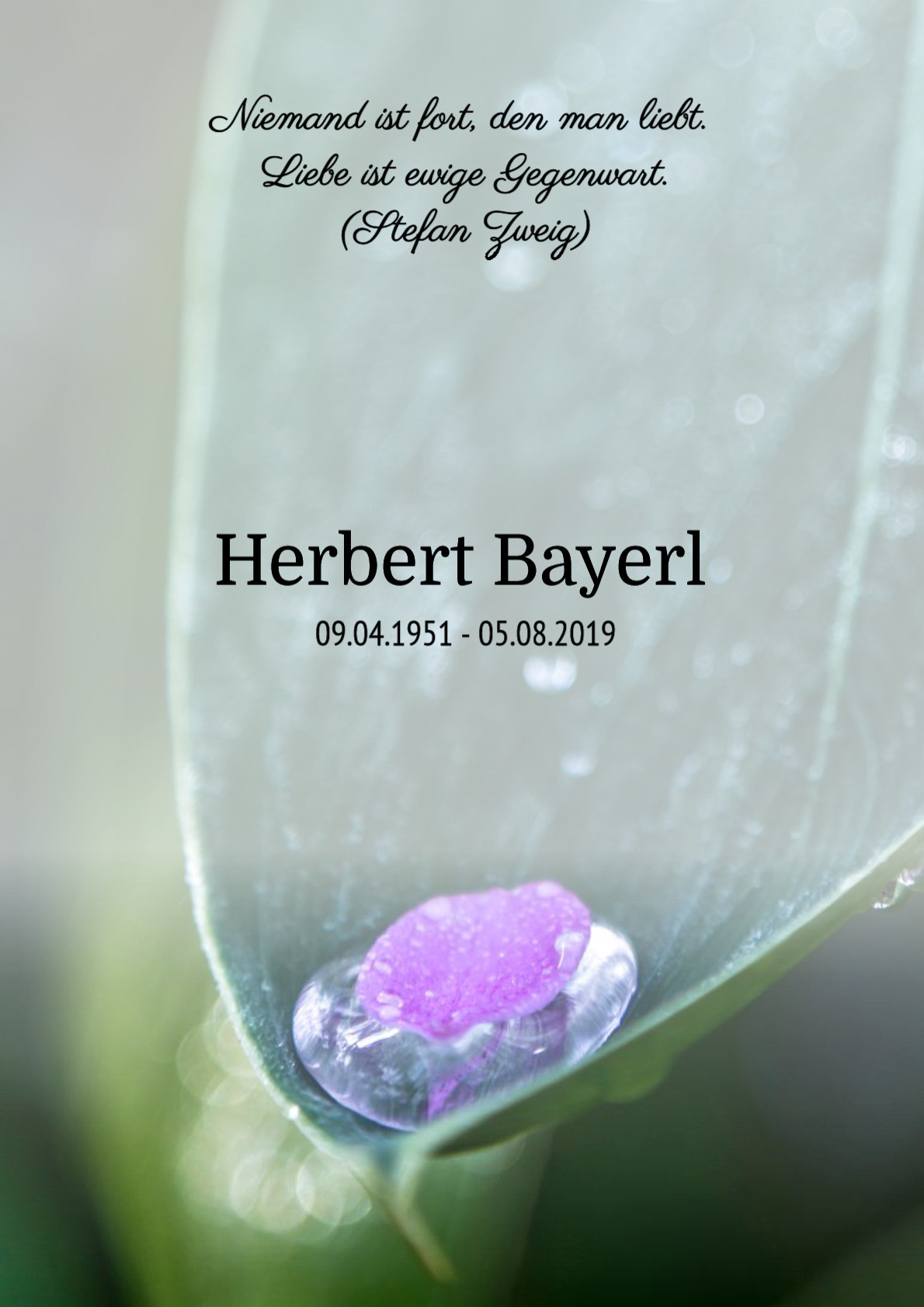 Traueranzeige von Herbert Bayerl