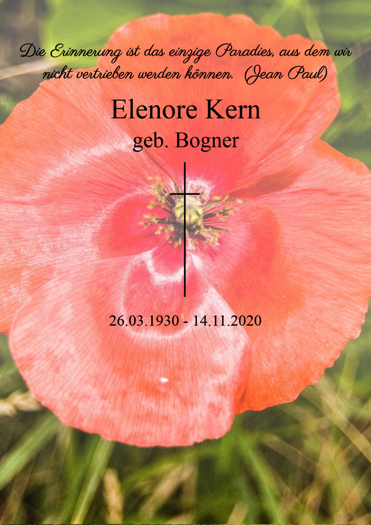 Traueranzeige von Elenore Kern