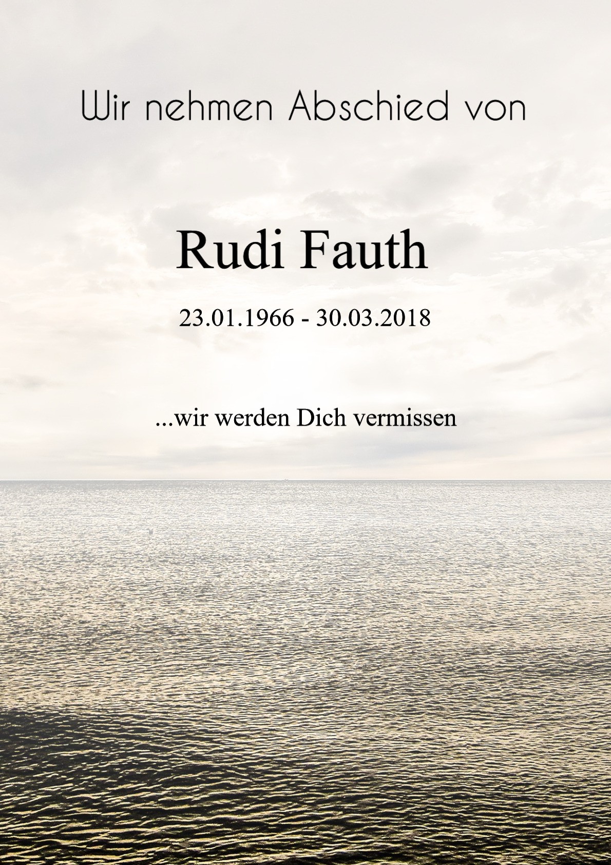 Traueranzeige von Rudi Fauth