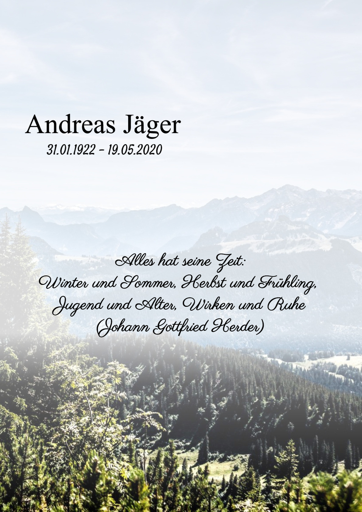 Traueranzeige von Andreas Jäger