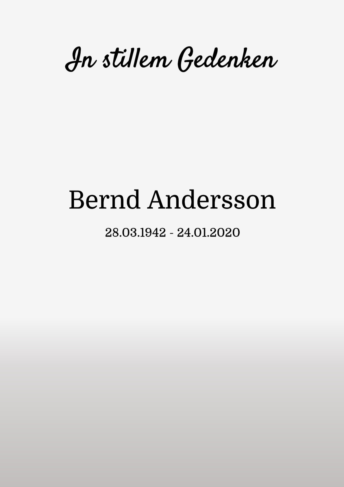 Traueranzeige von Bernd Andersson