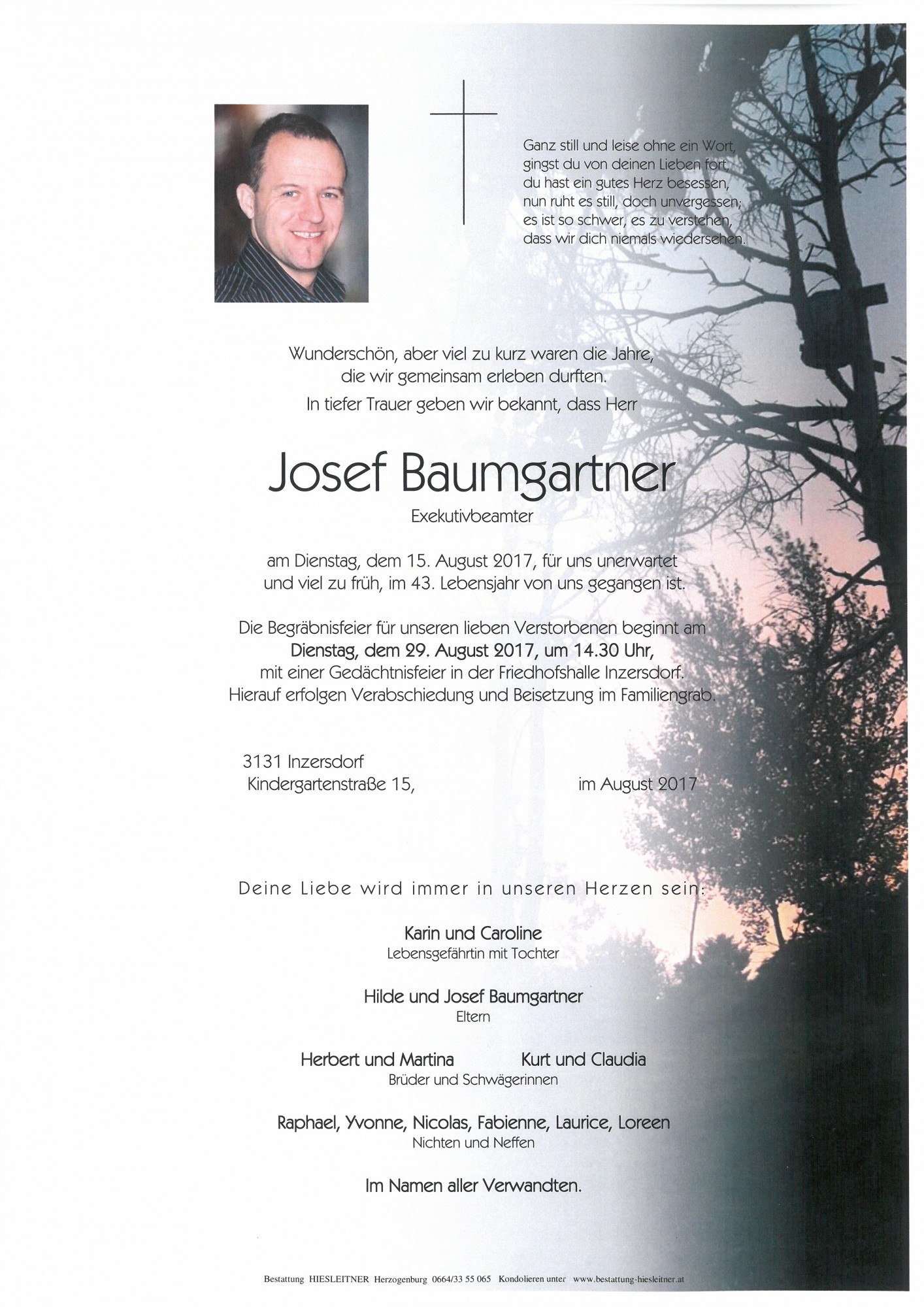 Traueranzeige von Josef Baumgartner