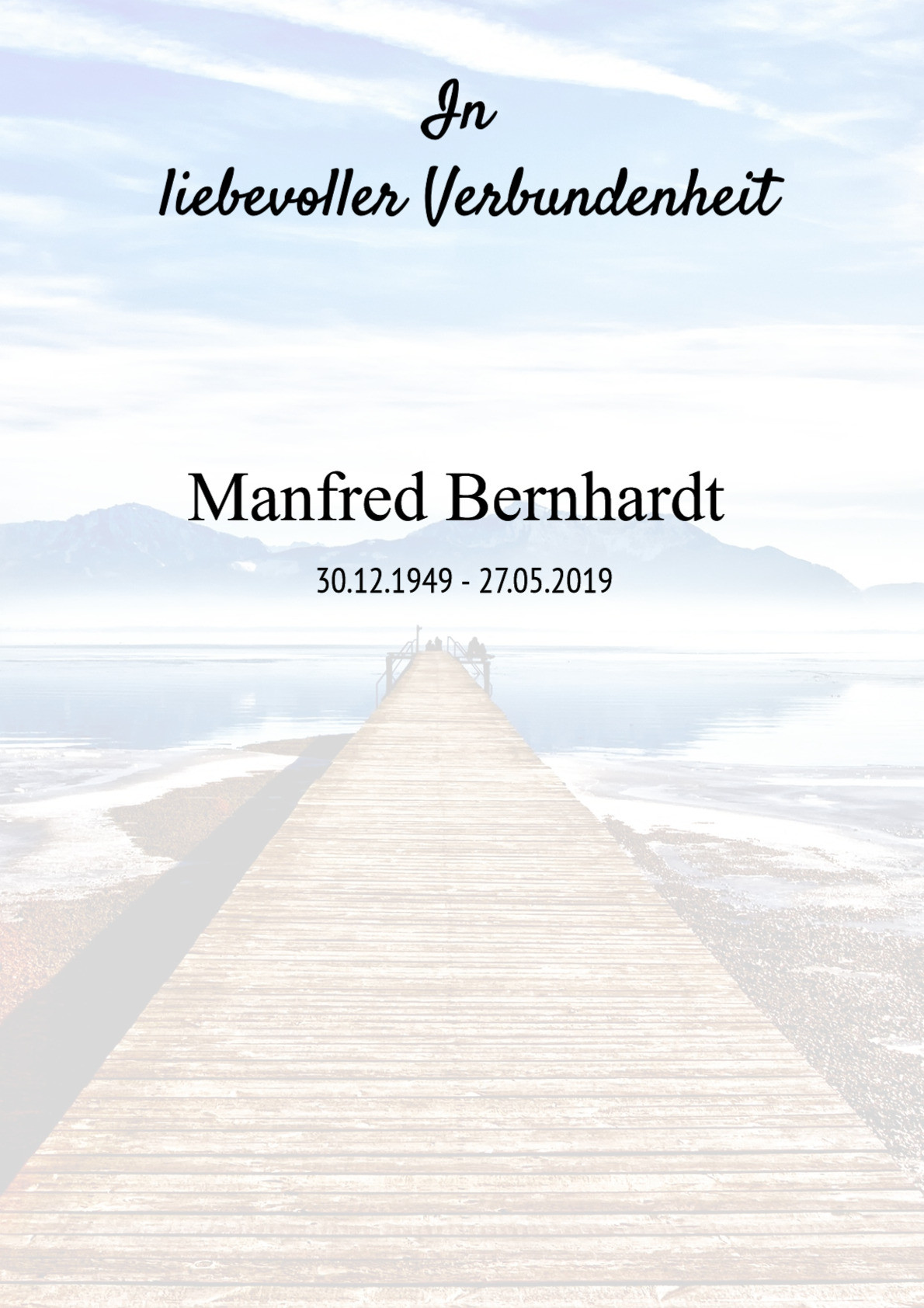 Traueranzeige von Manfred Bernhardt