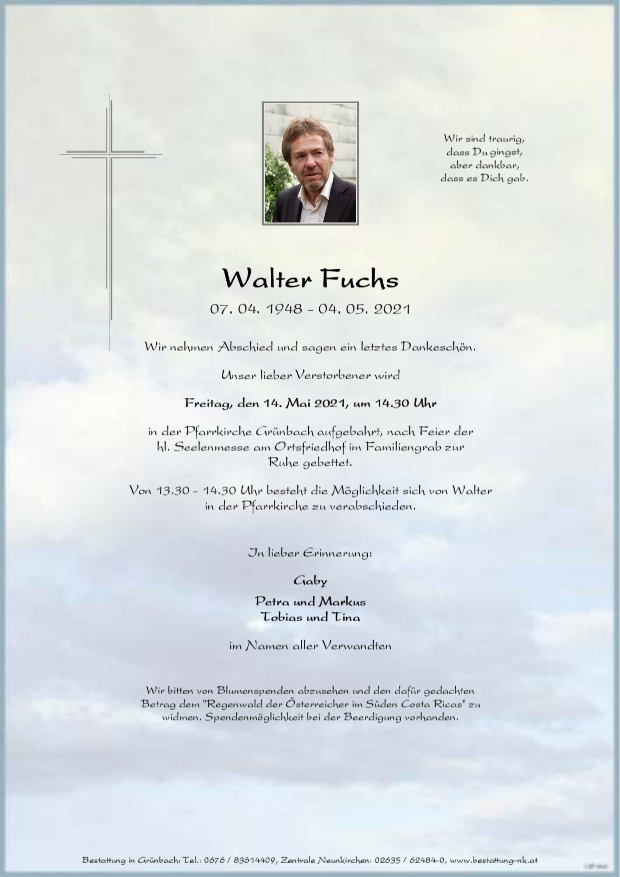 Traueranzeige von Walter Fuchs