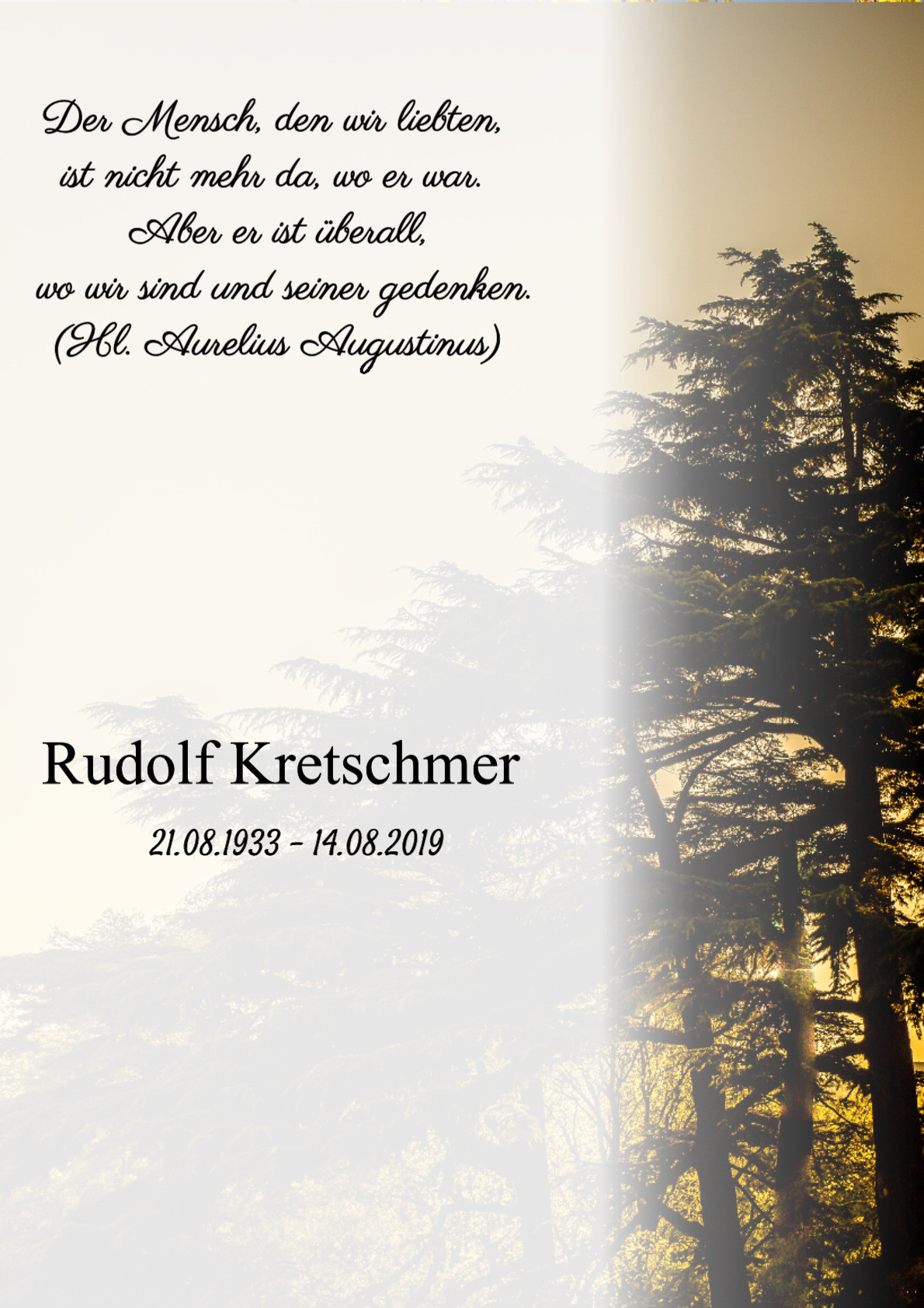 Traueranzeige von Rudolf Kretschmer