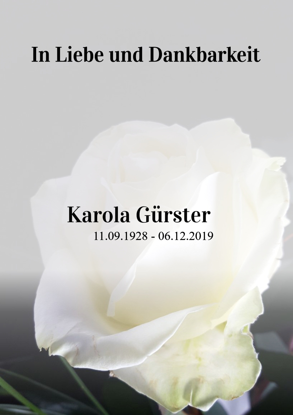 Traueranzeige von Karola Gürster