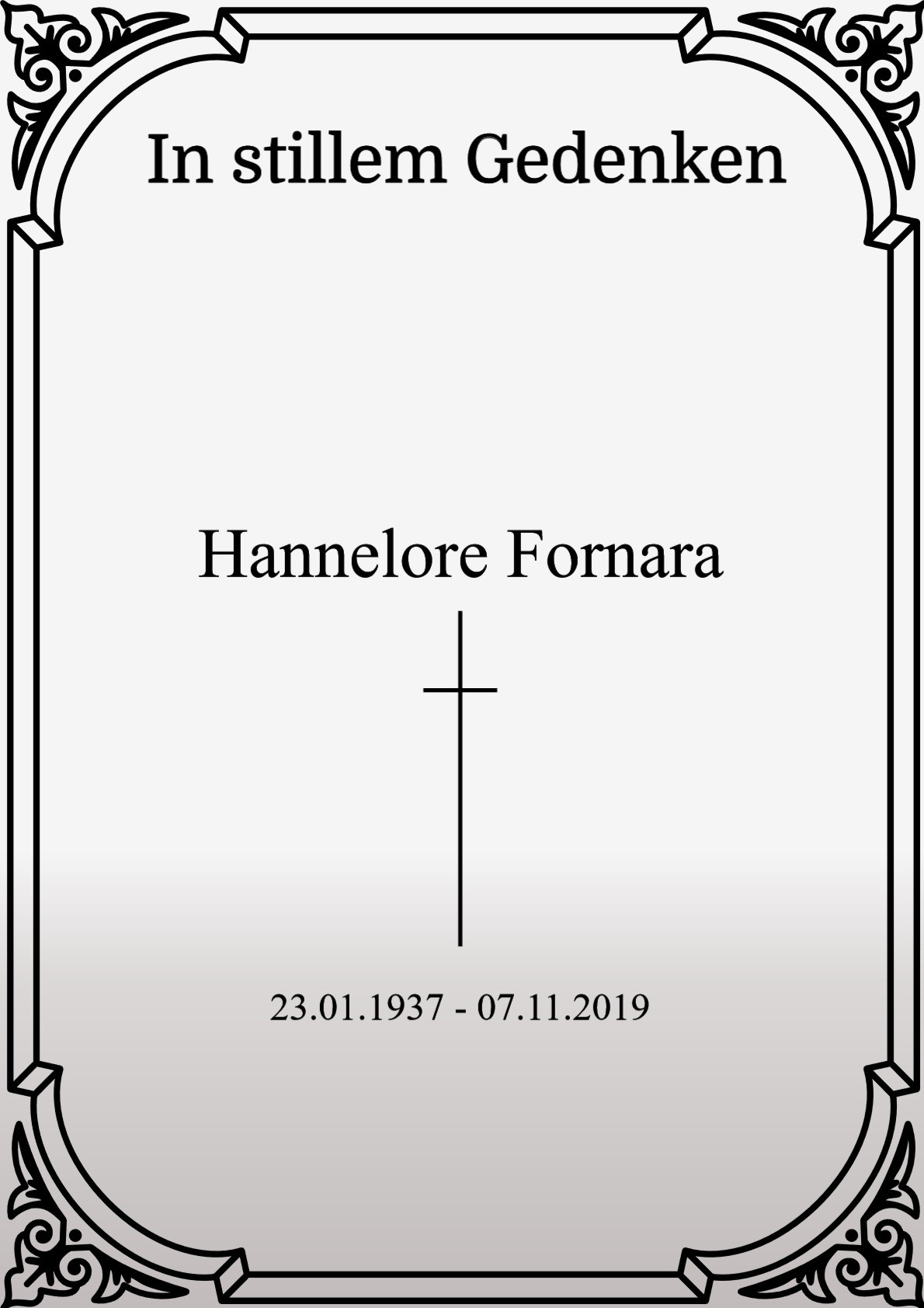 Traueranzeige von Hannelore Fornara