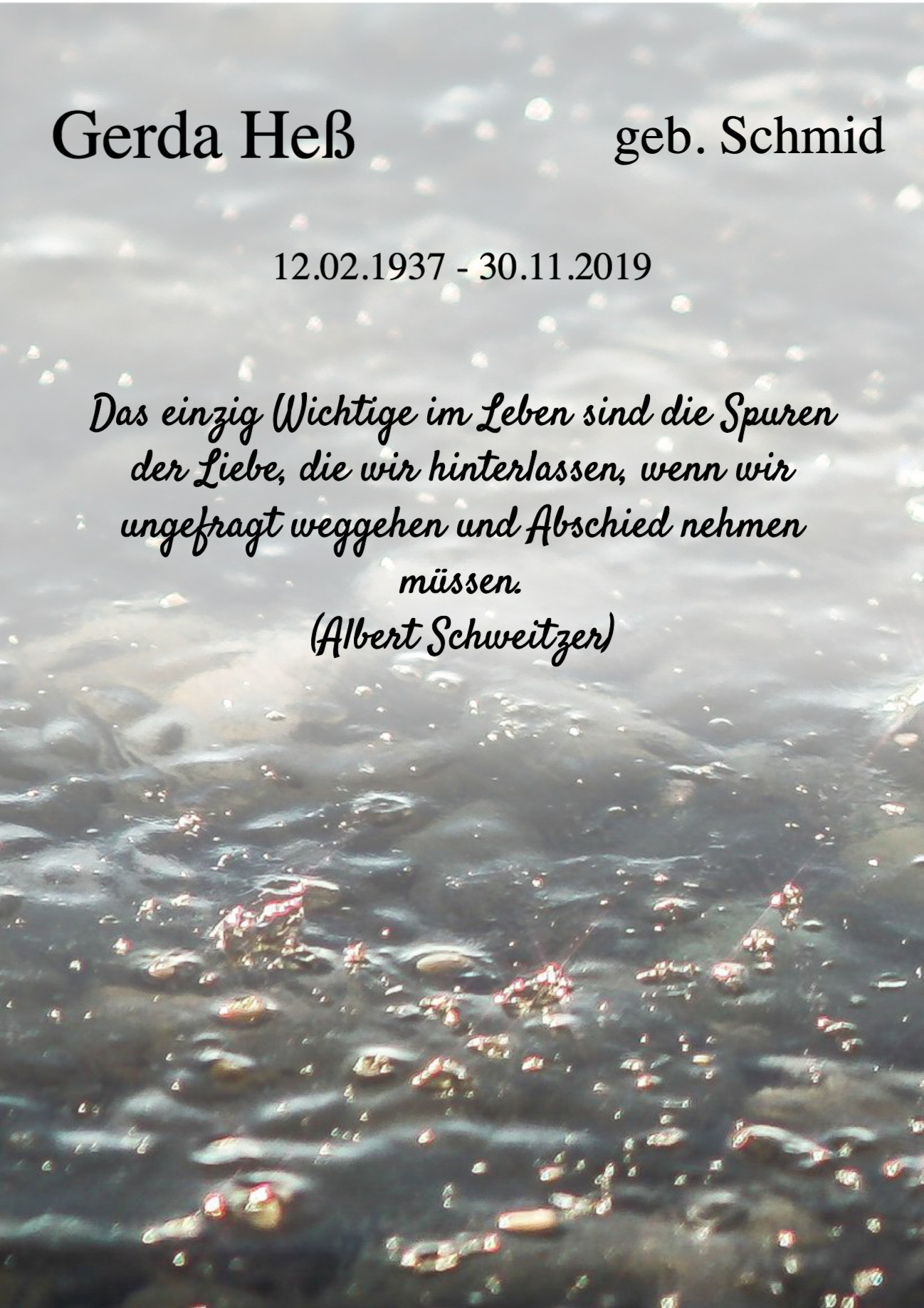 Traueranzeige von Gerda Heß