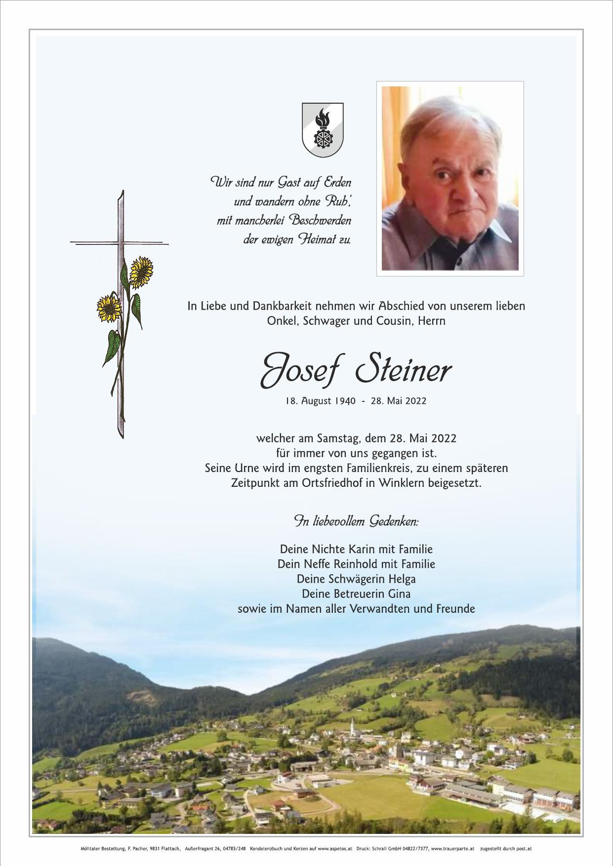 Traueranzeige von Josef Steiner