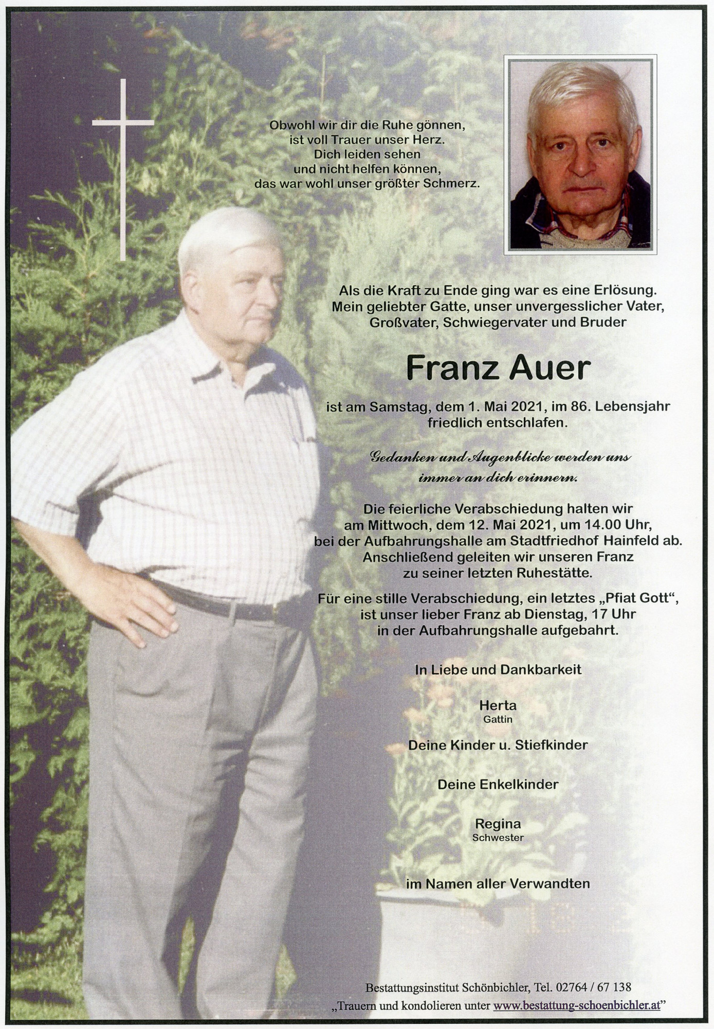 Traueranzeige von Franz Auer