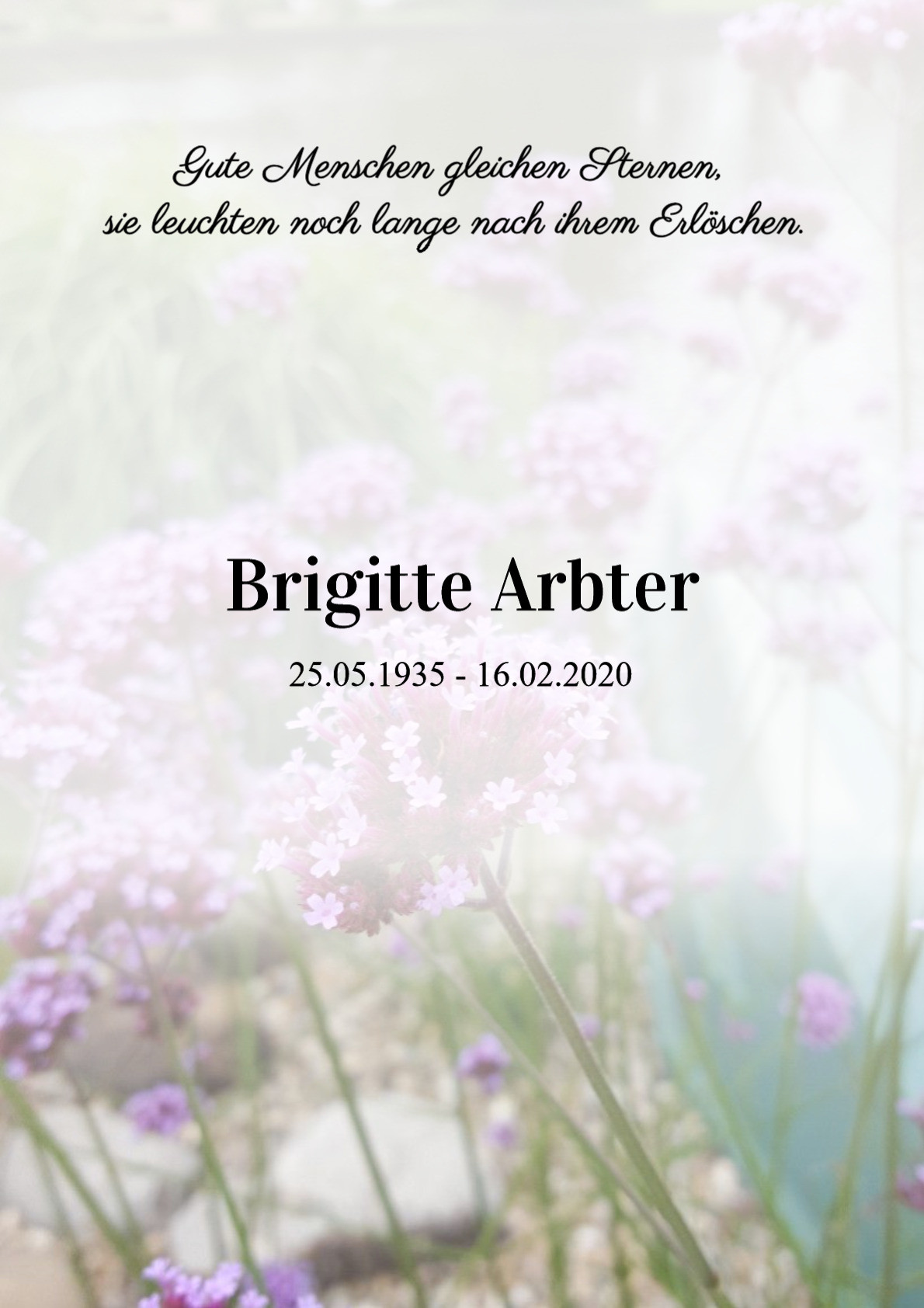 Traueranzeige von Brigitte Arbter