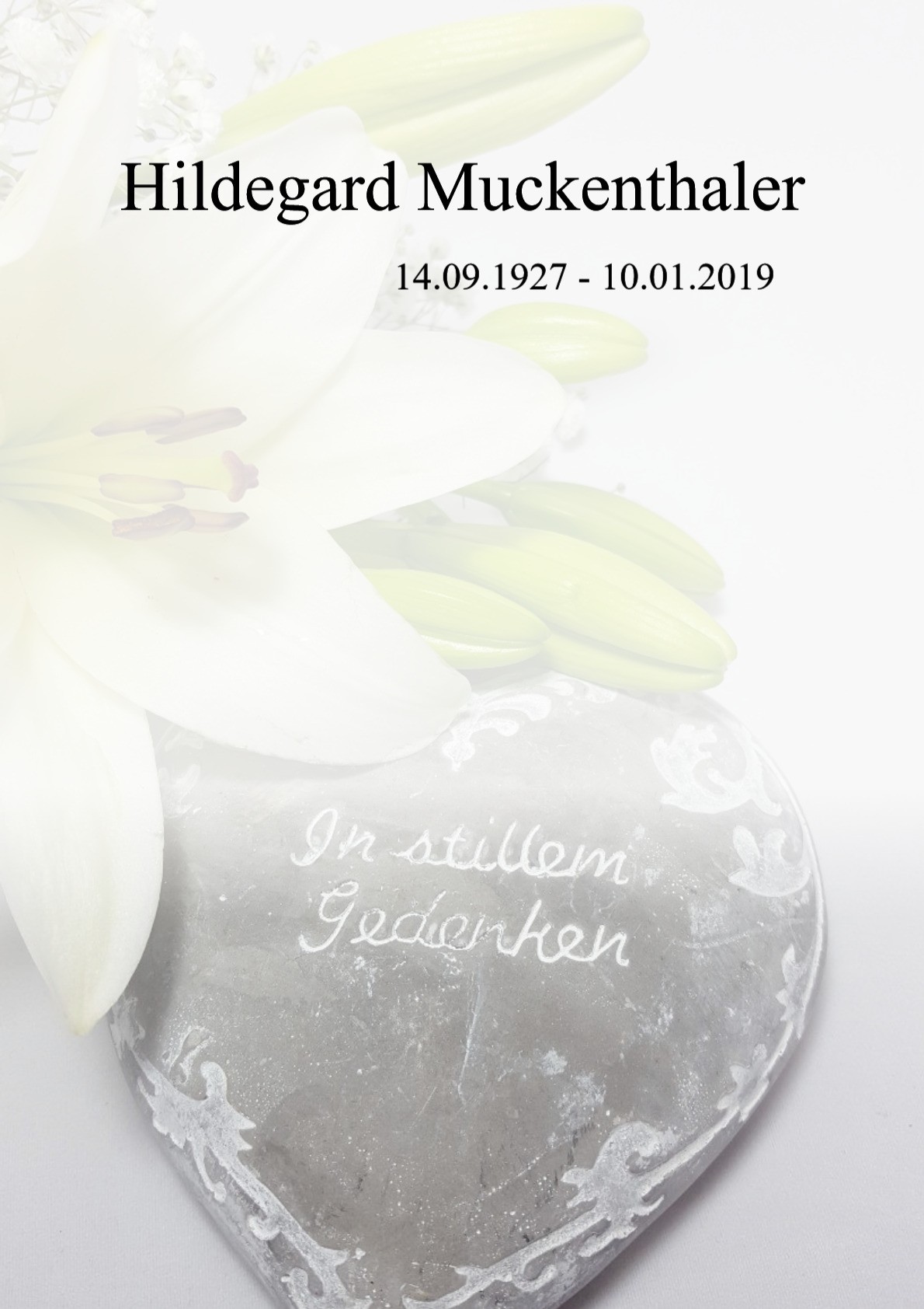 Traueranzeige von Hildegard Muckenthaler