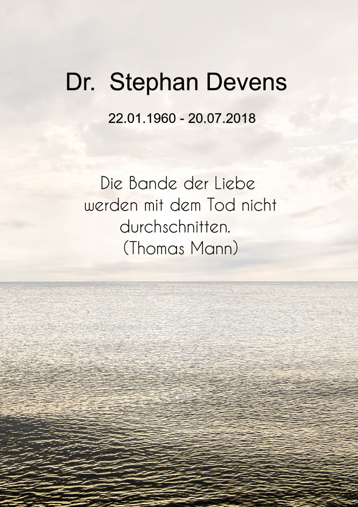 Traueranzeige von Dr. Stephan Devens