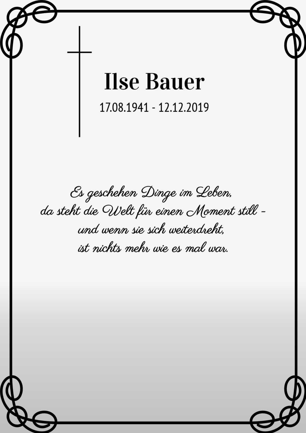 Traueranzeige von Ilse Bauer