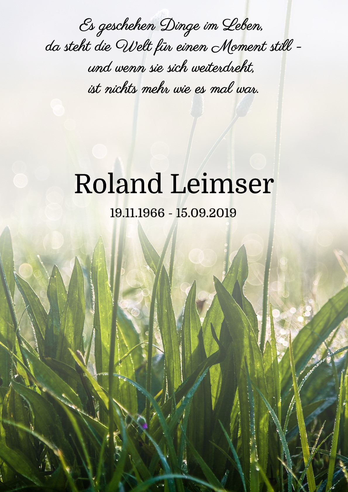 Traueranzeige von Roland Leimser