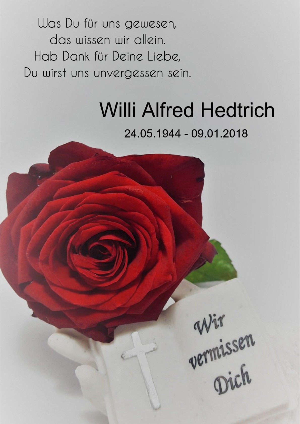 Traueranzeige von Willi Alfred Hedtrich